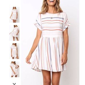 Striped ruffle dress